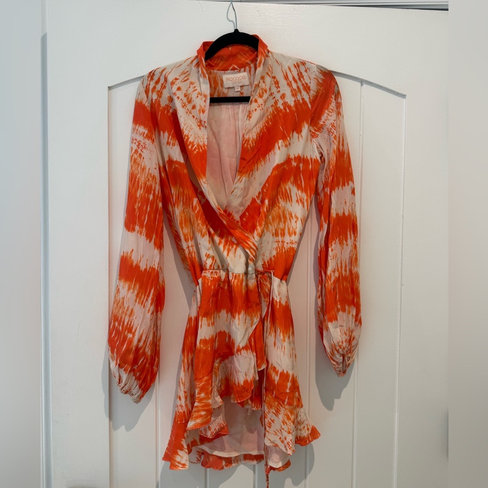 Rococo Sand Orange and White Mini Dress